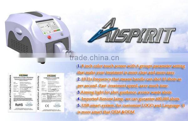 2016 hot sale 1064 nm / 532nm q switch nd yag laser tattoo removal system with CE approval machine