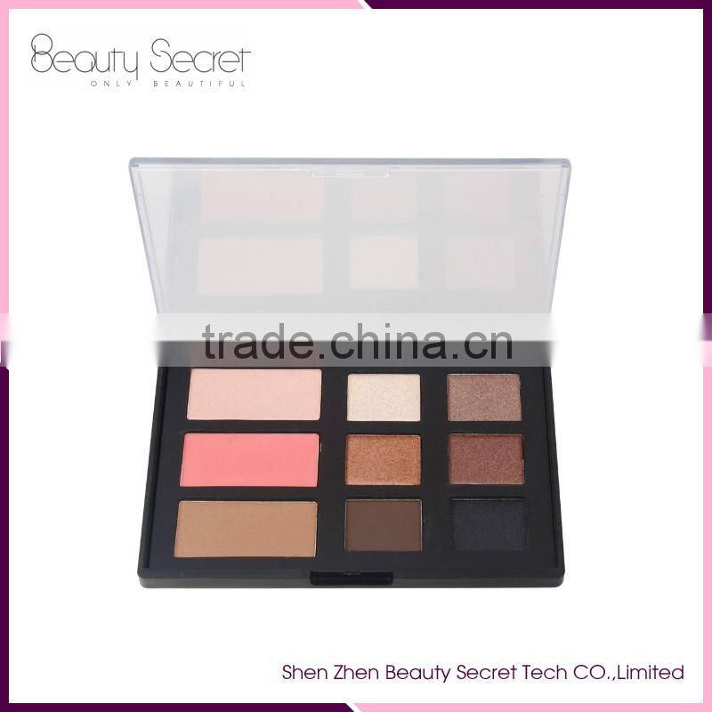 Beauty eyeshadow/Blusher makeup best lady cosmetics 9 colors makeup palette with private label