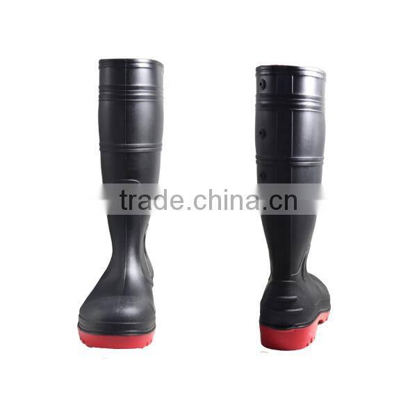 Working Boots With Steel Toe ,PVC Black Work Boots,Security Mining Boots