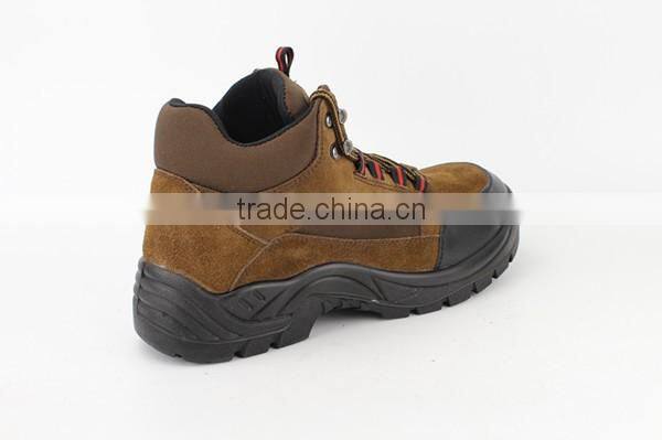 Executive Mens Brown Suede Leather Work Safety Shoes