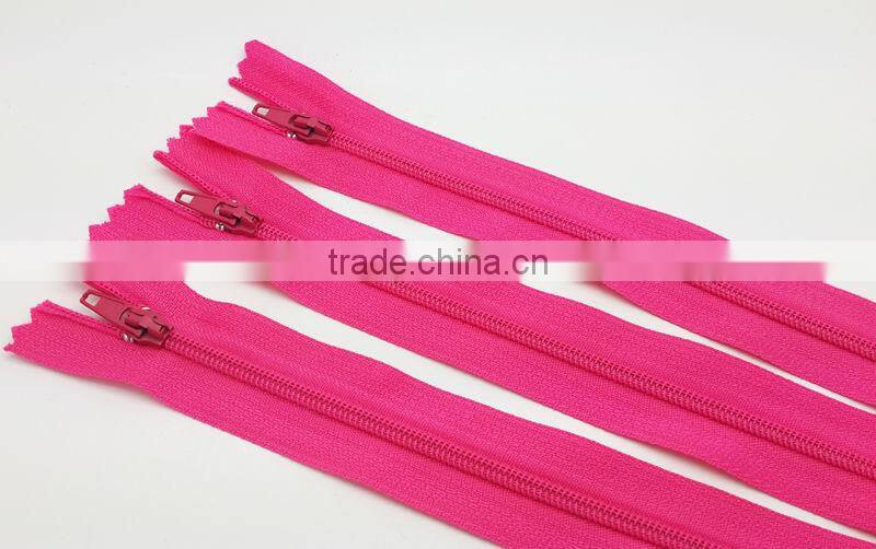 Whosale Hot Pink Nylon Coil Zippers Tailor Sewer Craft 9 Inch