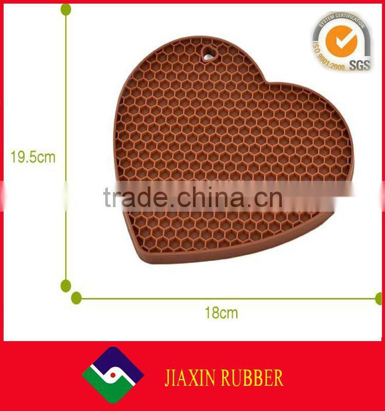 Heart shapes silicone coffee table placemat f, heat resistant placemats