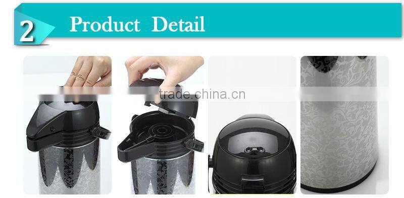 Hot sale elegant s/s glass pump pot,vacuum air pump pot for hotel use thermos(AGUH-F)
