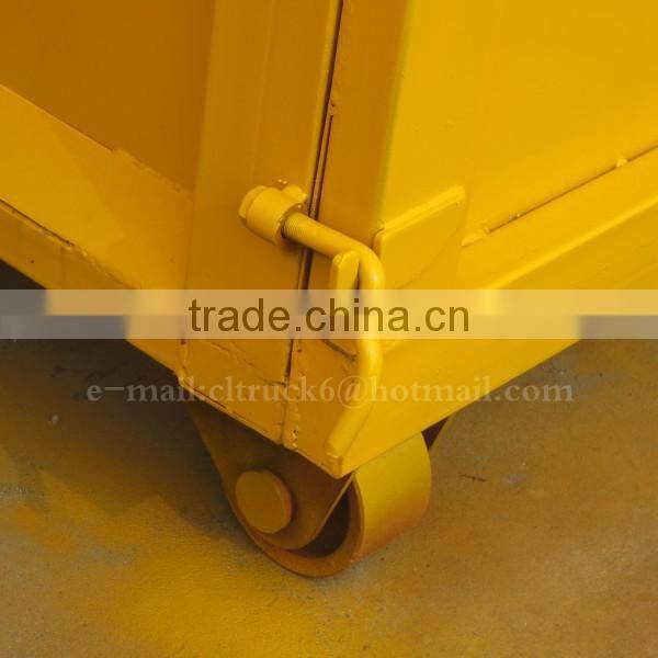 Carbon steel Trapezoid Trash bucket 16 m3 for Hook arm garbage truck