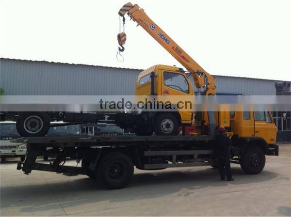 hot sale 170hp dongfeng 4x2 platform wrecker with 5 ton crane