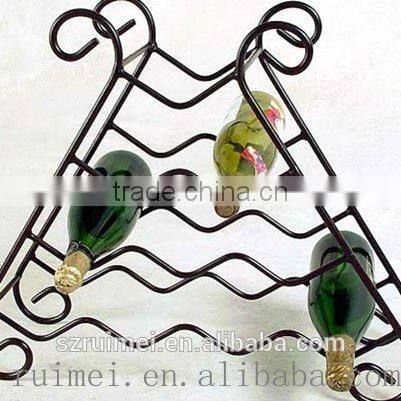 triangle metal wine bottle display rack