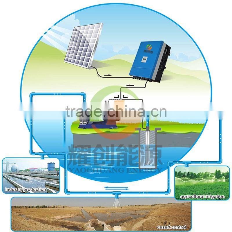 Most welcomed 2HP submersible deep well solar water pump system 250W poly PV module