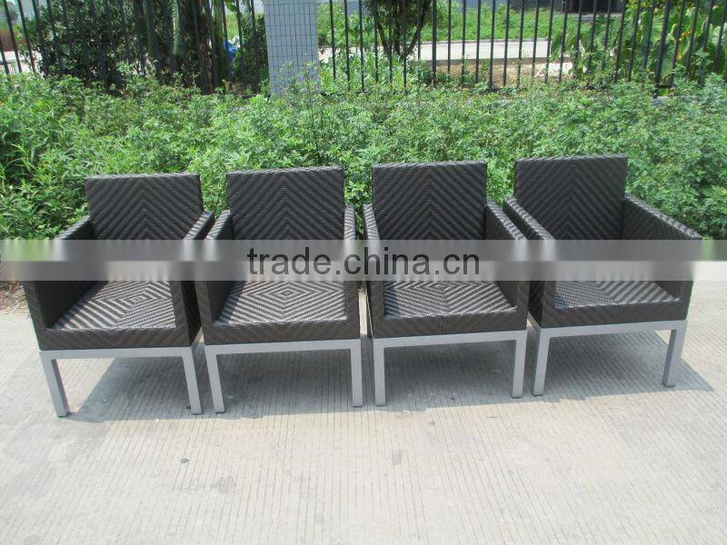 Luxury garden furniture wicker aluminum rattan dining table and chair(CF935)