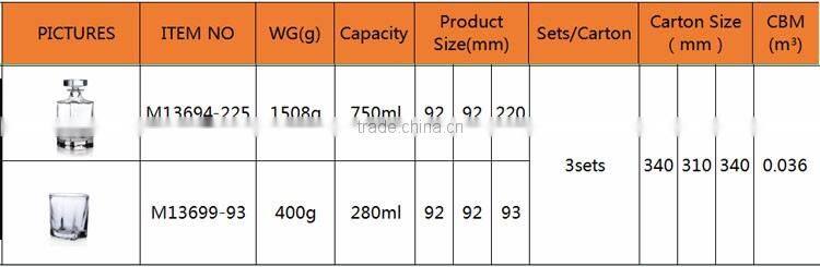 Non-leaded Crystal Whiskey Decanter With Glass Stopper