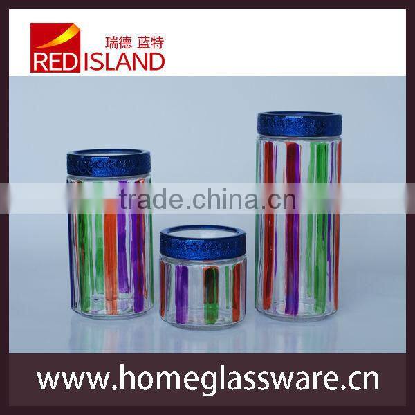 wholesale Glass jars with plastic Electroplating lid for coffee