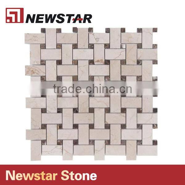 Newstar DIY Honed Marble Basketweave Mosaic Floor Bathroom Pattern Tile