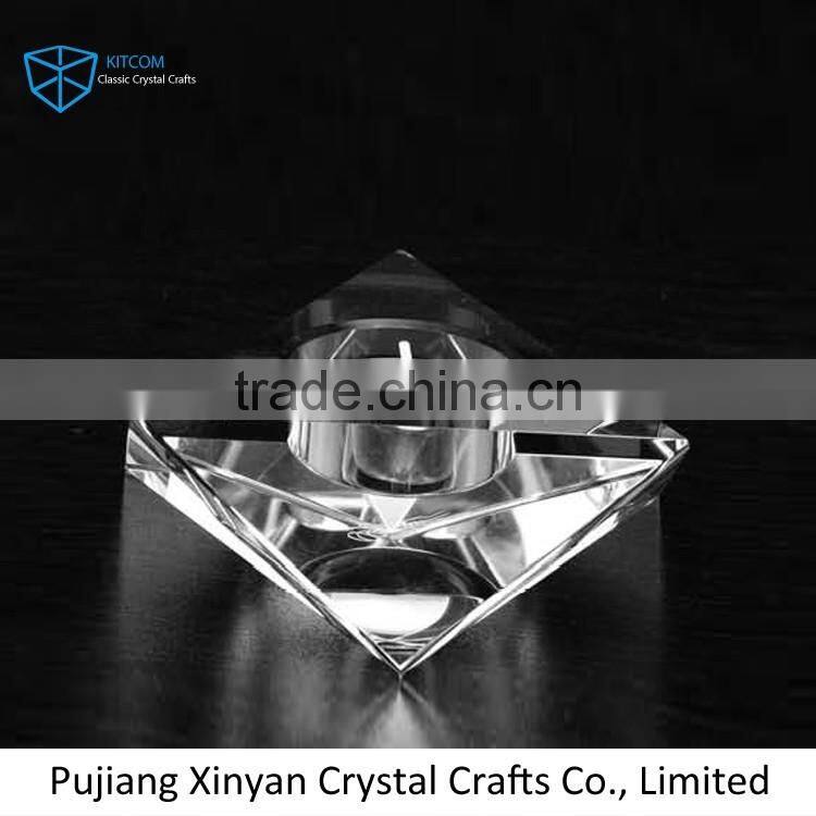 TOP SALE custom design glass crystal candle holder with good prices
