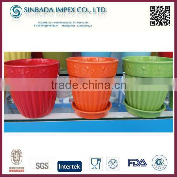Ceramic Black Flower Pots With Handle Wholesale