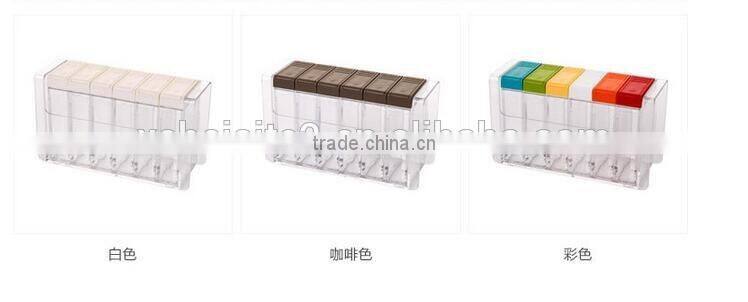 CY136 6 in 1 plastic spice holer Seasoning box