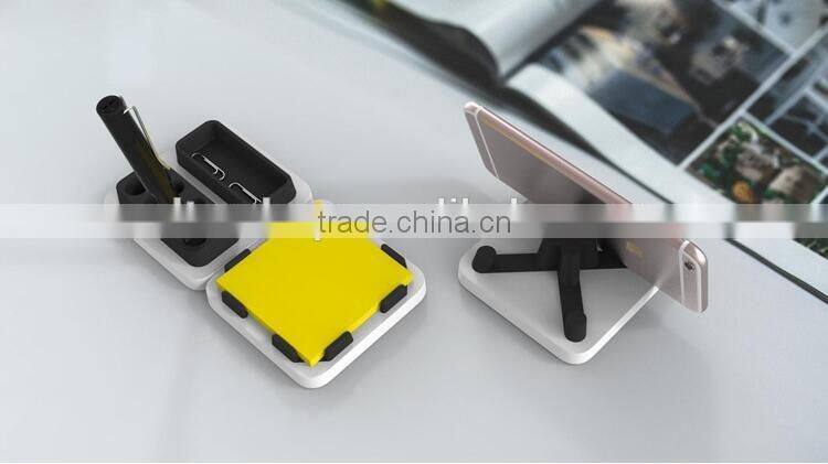 Creative Desktop Storage three-piece Simple Desk tool case memo paper box/phone dock/pencil vase