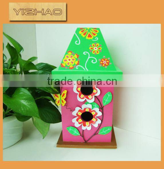 Outdoor Decorative Wooden Bird House Wholesale YZ-1201001
