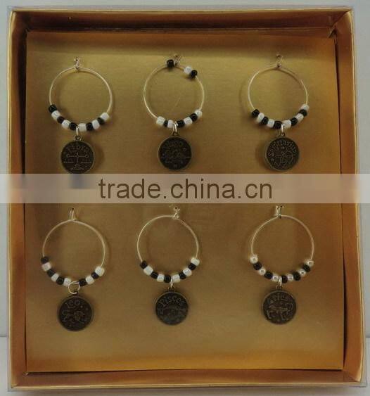 12 constellations wine glass charms wine glass marks