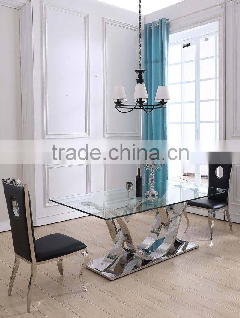 Modern design metal glass top coffee table