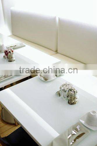 Site match solid wood stone top restaurant long bar table