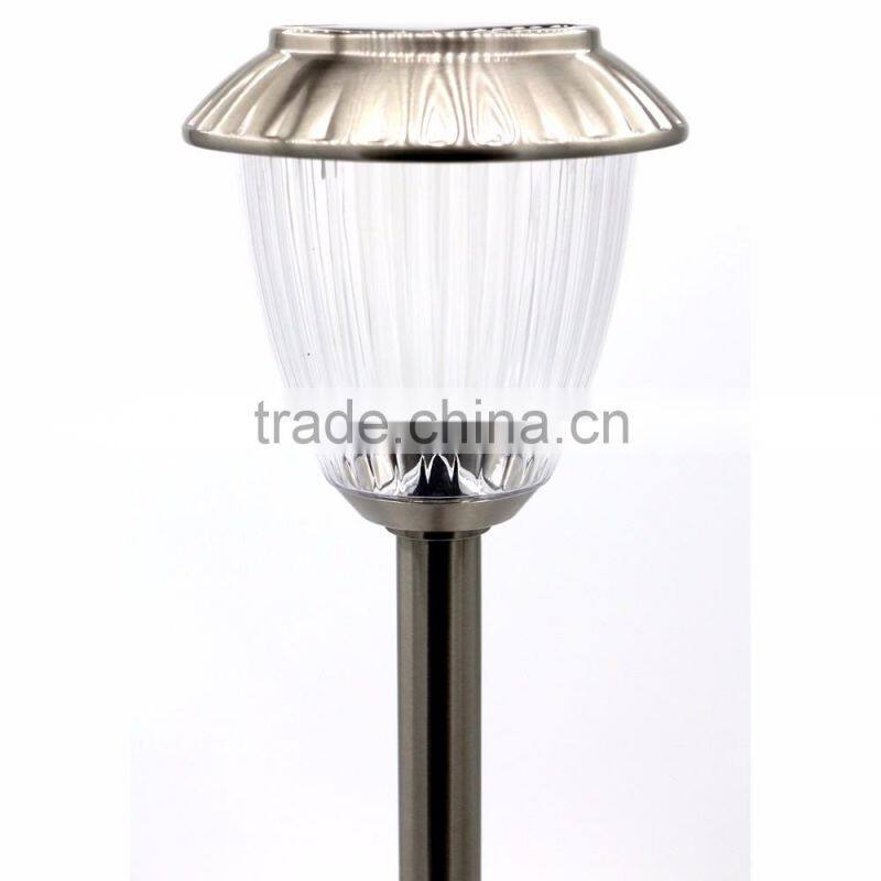 8pk Stainless Steel Solar Path Light Outdoor LED Landscape Lawn Garden Lamp- 115 mm