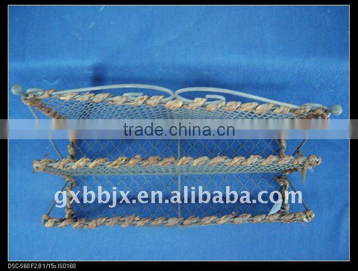 Black wire woven magazine&file storage holder racks