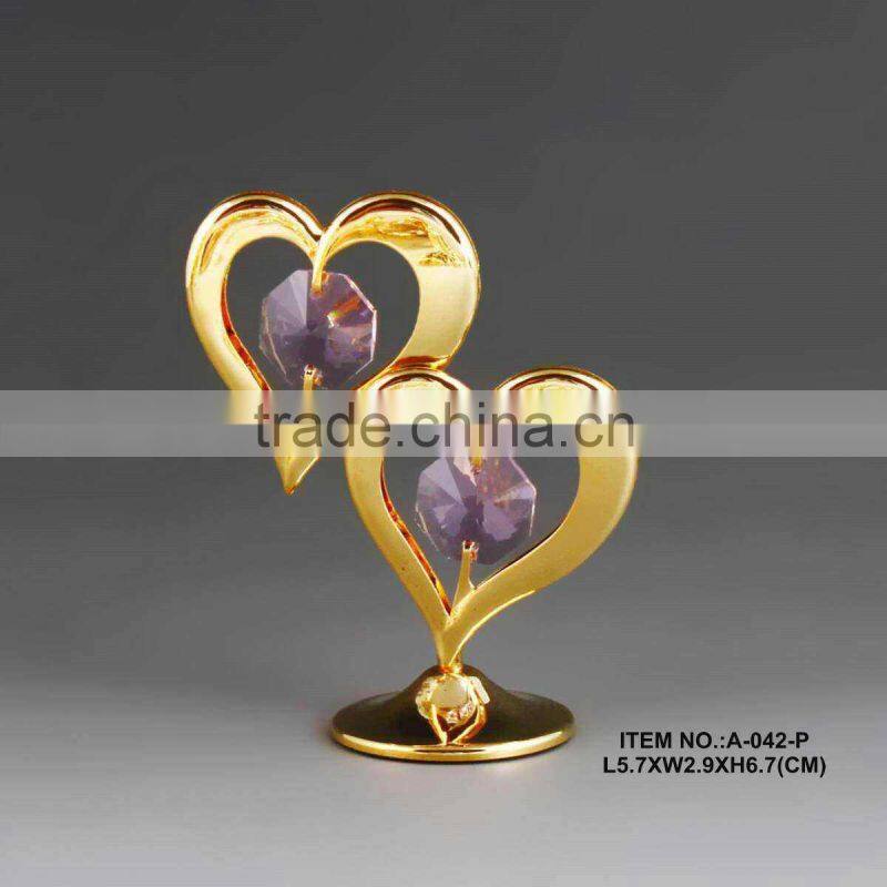 24k gold plated valentine heart for gifts