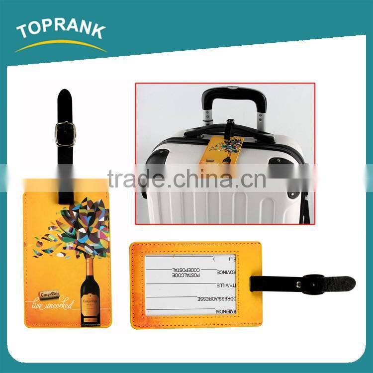 Toprank Wholesale Manufacturing Fashion Custom Full Color Printed PVC Luggage Tag Wedding Gift Luggage Tag