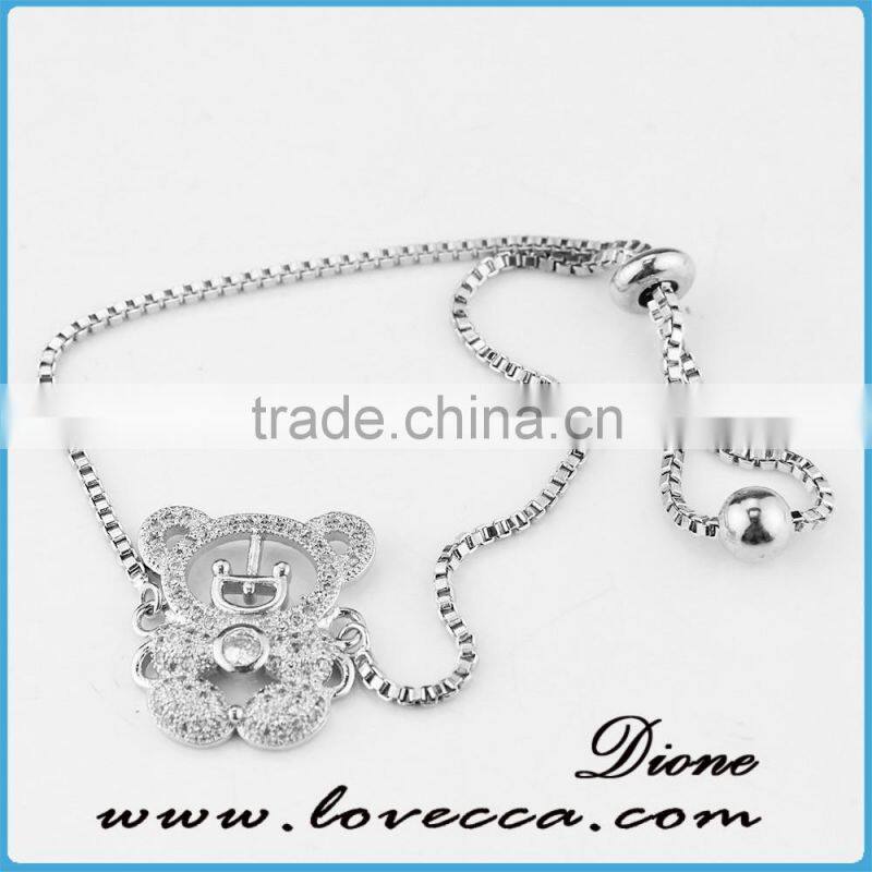 White gold plated wedding jewelry bracelet bridesmaid gift micro pave zircon jewelry bracelet