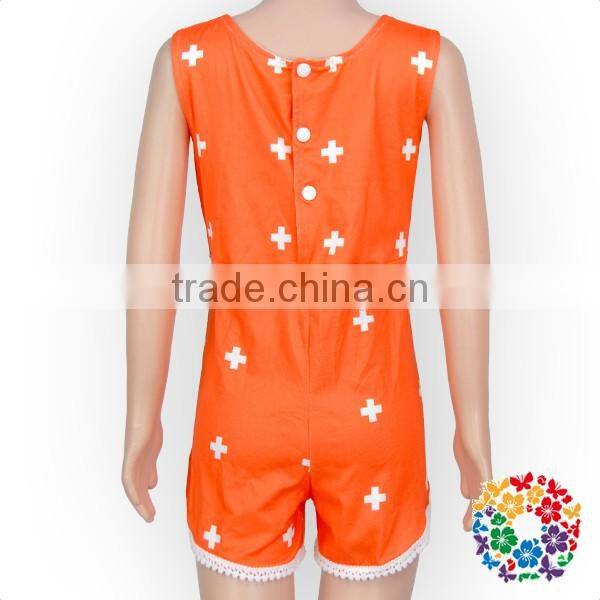 New Style Children Sleeveless Lace Onesie Boutique Jumpsuit Smocked Children Romper