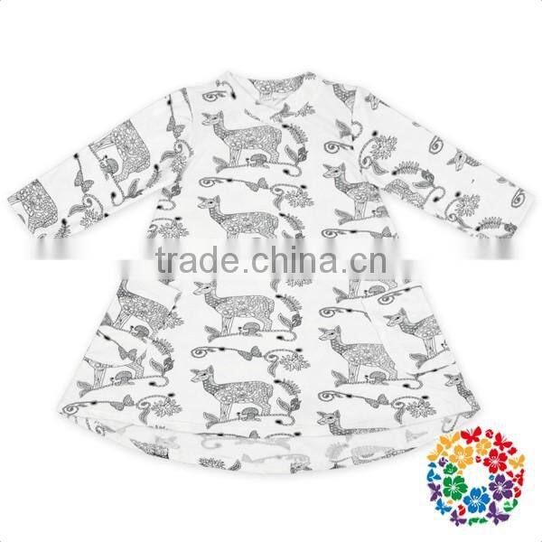 Latest Design Autumn Long Sleeve Baby Girls Dress Casual Party Pocket Girl Child Dress