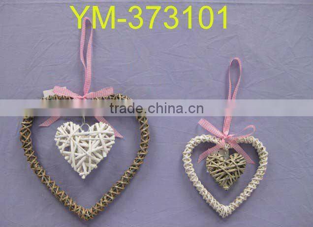 shining hanging willow heart decorations.