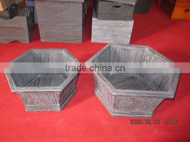 wood flowerpot