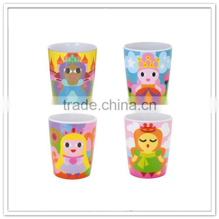 4pcs heat resistant unbreakable daily use water cup, customized plastic cartoon mug