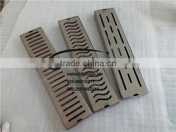 JINXIN Stainless Steel Rectangular Long floor drain with high quality for bathroom hotel and shower room