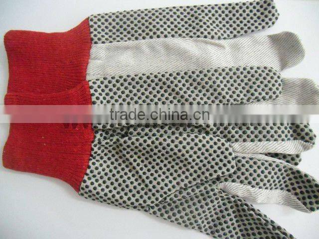 DDSAFETY 2017 White Polka Dot Garden Glove With Knitted Wrist Safety Glove