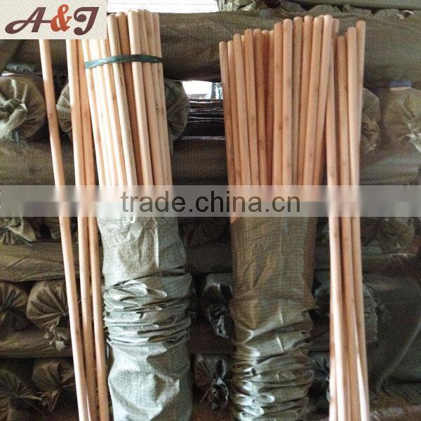 Good Treatment finished italian screw broom sticker /painting wood pole Plain bottom end