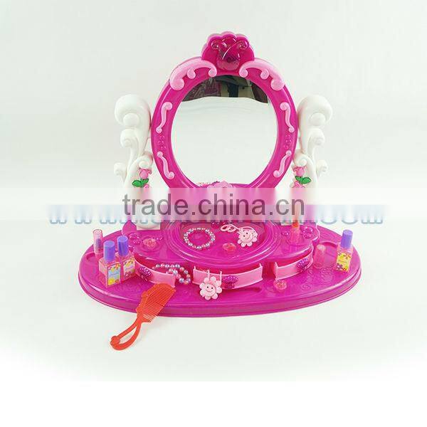 2014 children play toy entertainment Dressing Table models set toy with Music&Light play toy entertainment