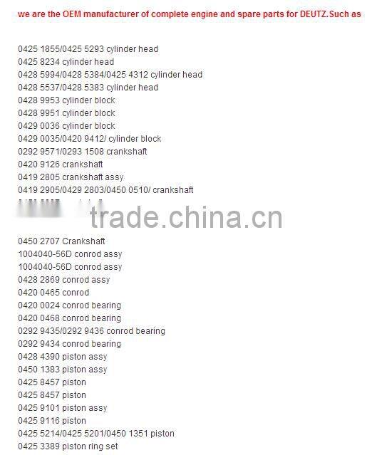 BFM1013 crankshaft bearing 02929430, 02929431, 02929432, 79268600