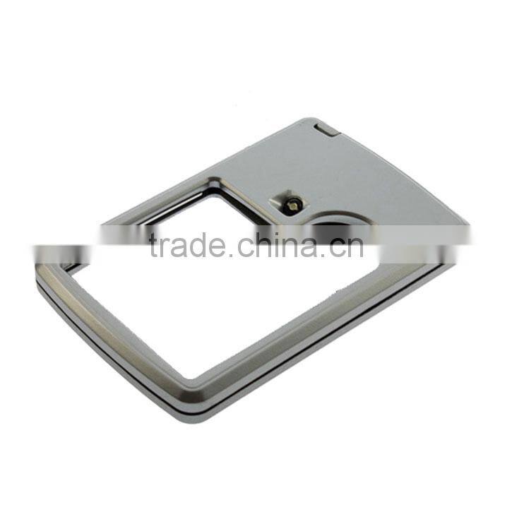 Credit Card 3x 6x LED Light Head Magnifying Glass Lamp Jewelry Loupe Magnifier + Leather Case