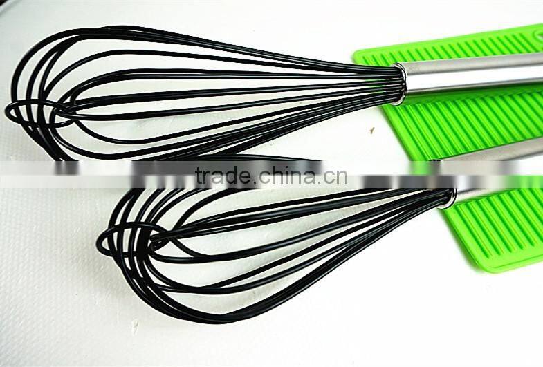 37055 new style silicone whisk with stainless steel handle