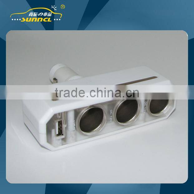 3 Way 5A 12V USB Car Cigarette Lighter Adapter Sockets for iPhone , Tablet