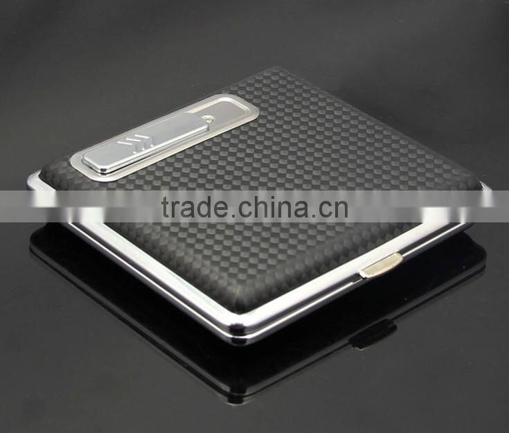 Multicolor metal cigar tin box with electronic lighter