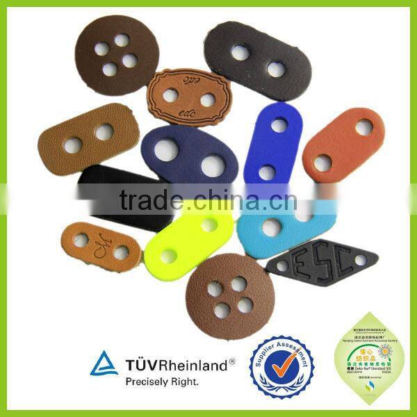 Two Hole cord lock stoppers pu fake leather stoppers for clothing