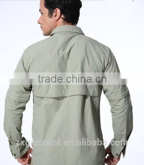 ZX UV outdoor Protection Fabric cheap Long Sleeve Fishing usage uv wholesale fishing shirts