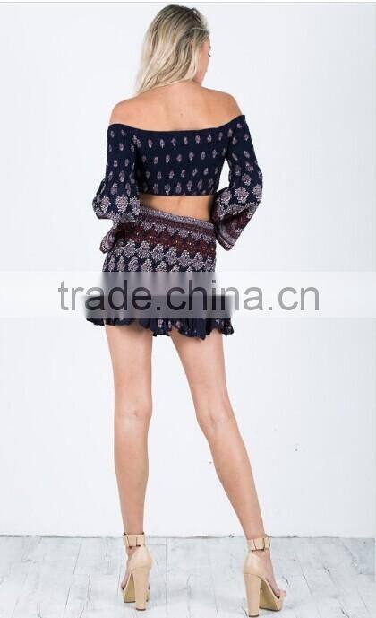2017 Fashion OEM Two Piece dress For Summer Skirt
