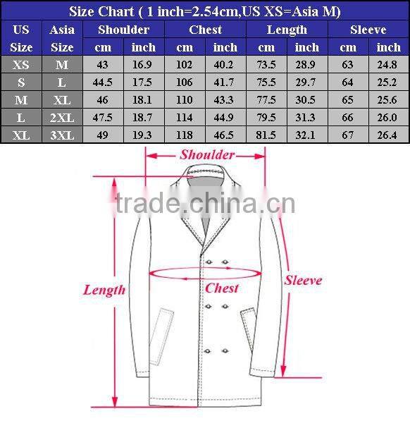 Customized Latest Woolen Coat Men's Jacket Winter coat