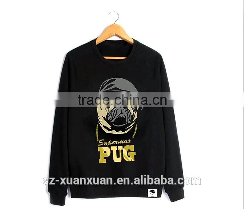 Fashion animal cartoon printing hoody men long sleeve pullover hoddy