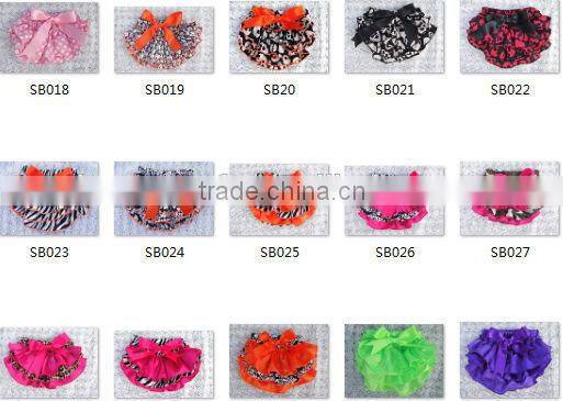 Fancy ruffle Newborn baby girls satin panties ruffles bloomers