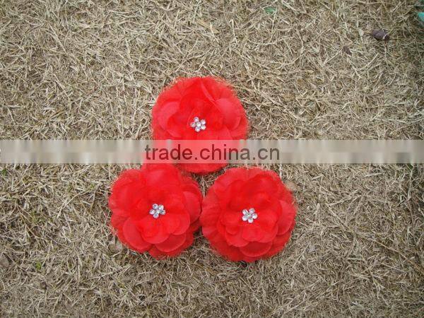 Hot Sale Peony Flower Artifial Flowers Accessory Handmade Artificial Fabric Peony Hair Flowers For Hair Dress Decoration