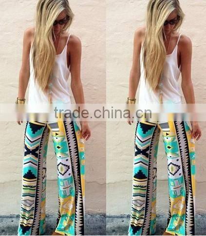 2016 Hot Euro Ameirica Russia sell new design high quality printed cheap women cargo pants